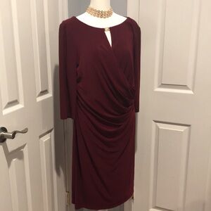 Burgundy Ralph Lauren Dress with keyhole neckline